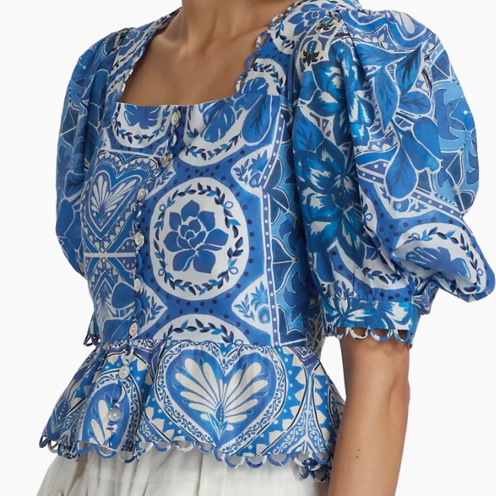 NEW! Tile Dream Multicolor Short Sleeve Blouse